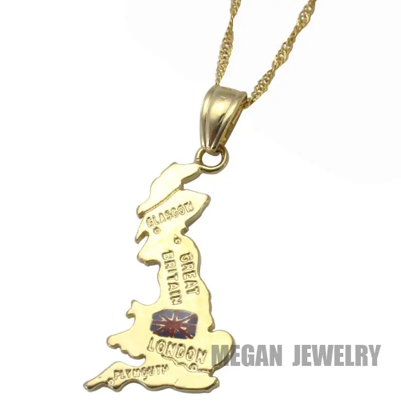 Карта Соединенного Королевства Великобритании Национальный кулон в форме флага