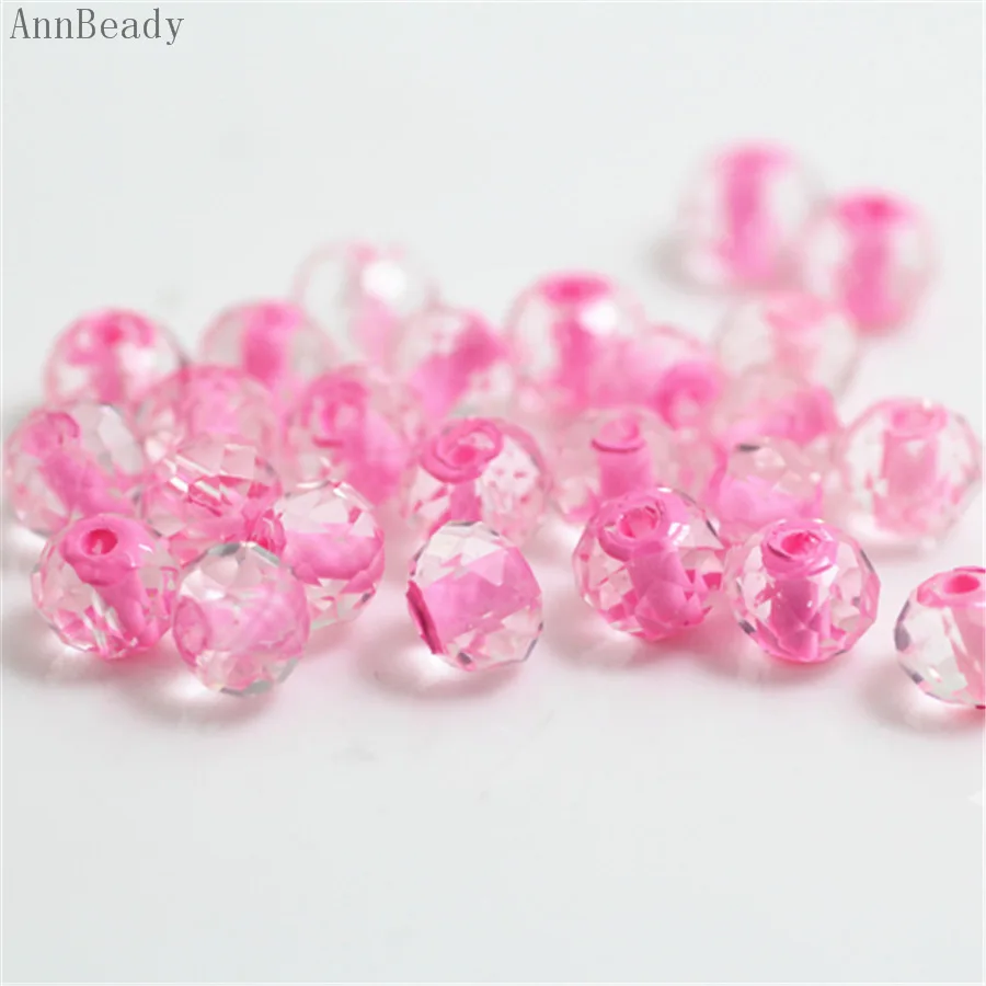inside pink AnnBeady внутри розового цвета 4 цвета x6mm, 50 шт в наборе, камушки-бусинки Rondelle, австрийский кристалл, с украшением в виде кристаллов Стекло бусины Свободные Spacer Бусины для изготовления ювелирных изделий - Цвет: inside pink