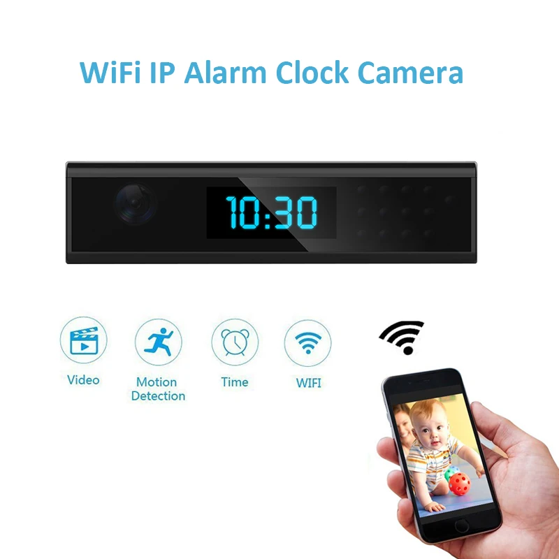 Wifi IP часы мини камера Full HD 1080P настольные секретная Камара Espia микро ночное