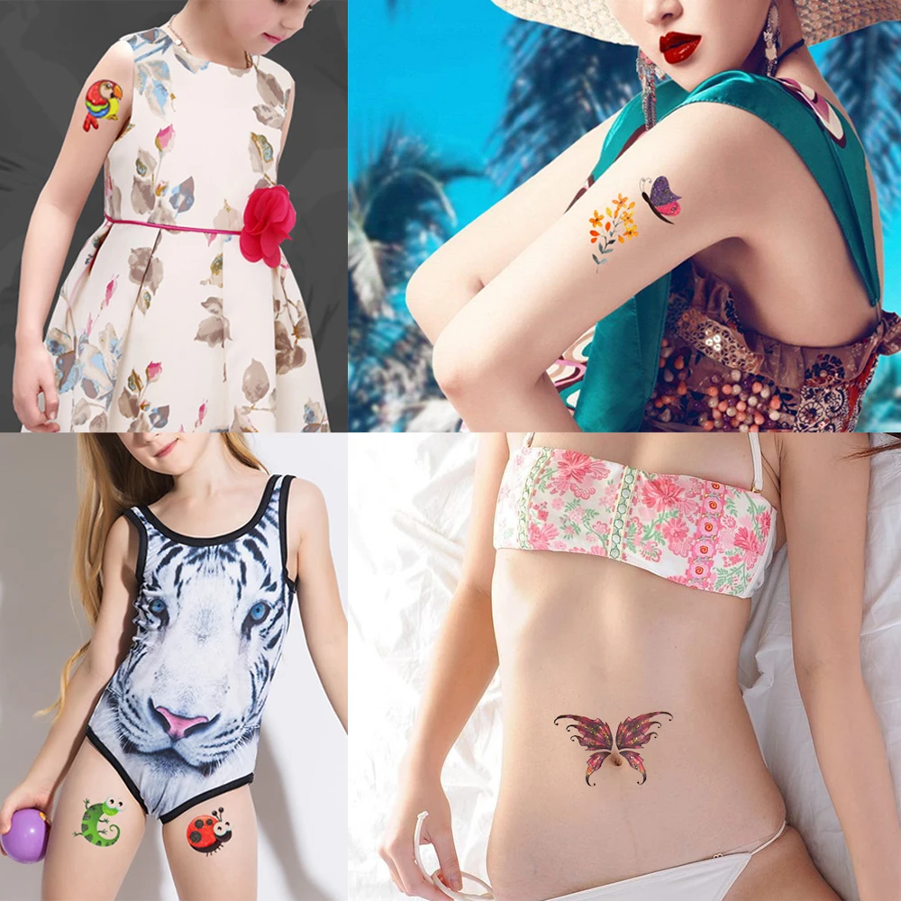 5 шт./лот Вспышка блеск мультфильм ребенок временная татуировка Красочные