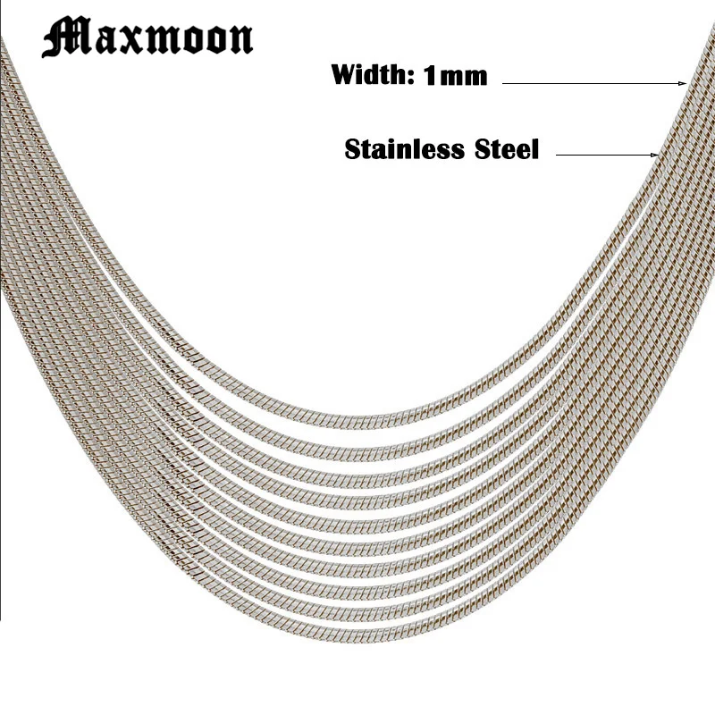 Maxmoon 10 шт./лот 316L цепочка из нержавеющей стали ожерелье Золото/сталь цвет ожерелья