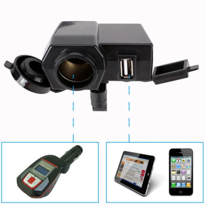 12V 2.1A USB водонепроницаемый разъем питания прикуриватель для автомобиля лодки
