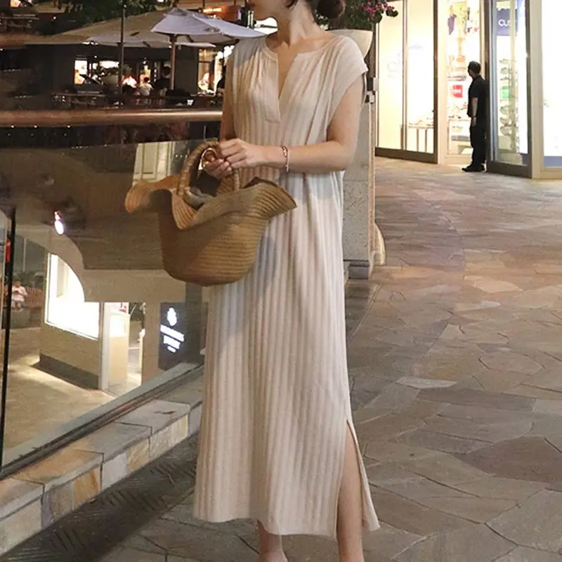 Элегантные Простые милые офисные женские винтажные летние корейские длинные