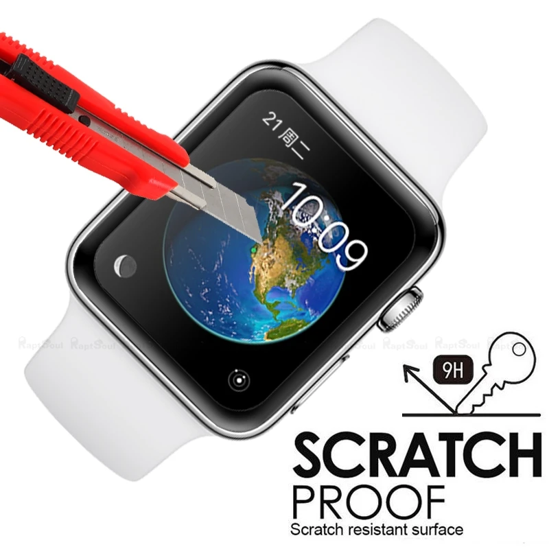 Cyato полное тело закалённое стекло с покрытием для Apple iWatch серии 3 2 1 38 мм 42 покрытие
