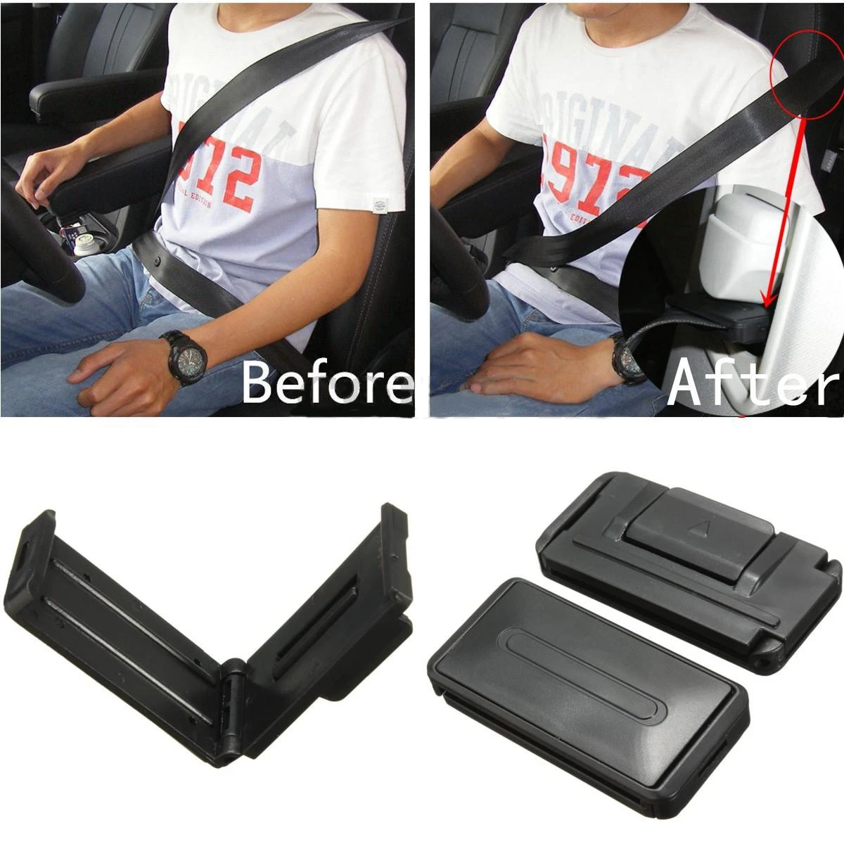 2 шт. черный Автомобильный Ремень безопасности удобный ремень регулятор