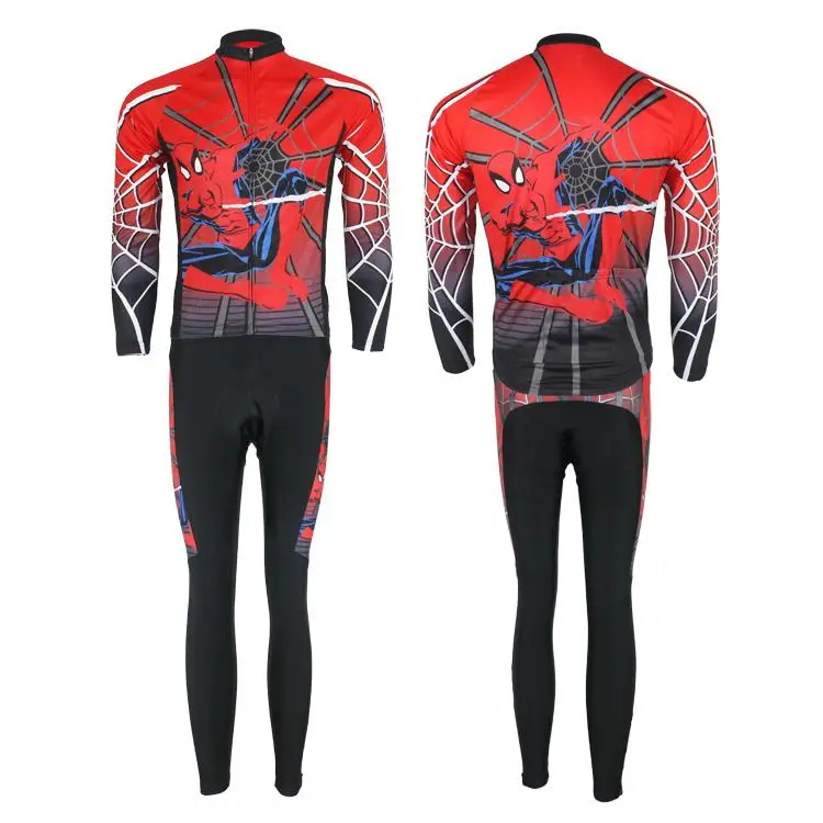 Winter clothes! Spider Man 2012 team long sleeve cycling fleece jersey jacket bike bicycle thermal wear set+Plush fabric! | Спорт и
