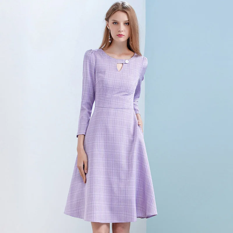 Onlyplus S XXL фиолетовый плед хлопок платья для вечеринок женские милые модные