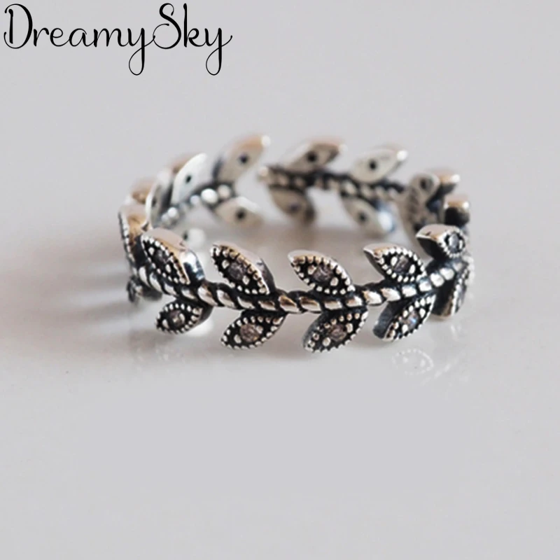 Богемные винтажные серебряные лист Кристальные кольца для женщин панк большие