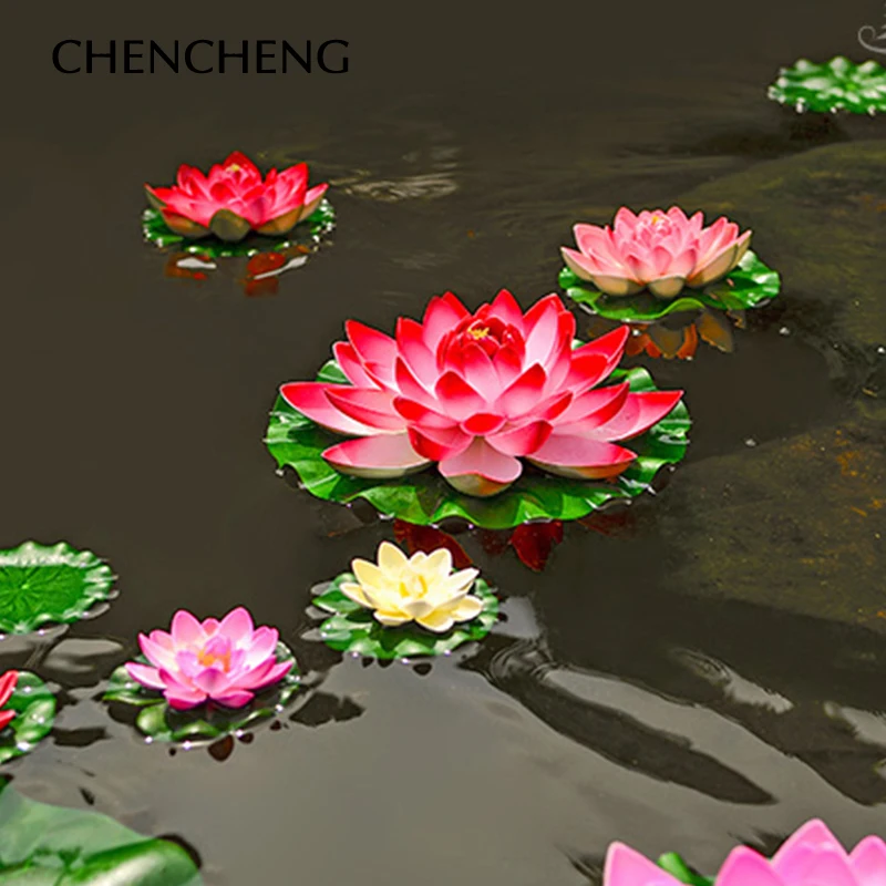 CHENCHENG 1 шт. искусственный Лотос водяная Лилия плавающий цветок Пруд Танк растение орнамент домашний сад украшение пруда