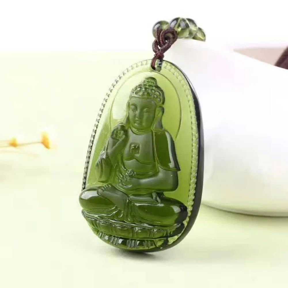 3 натуральный чешский moldavite зеленый аэролиты резные Будды Лаки Амулет подвеска