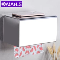 toilet paper holder cover waterproof bathroom tissue roll paper holder box stainless steel paper towel holder rack wall mounted