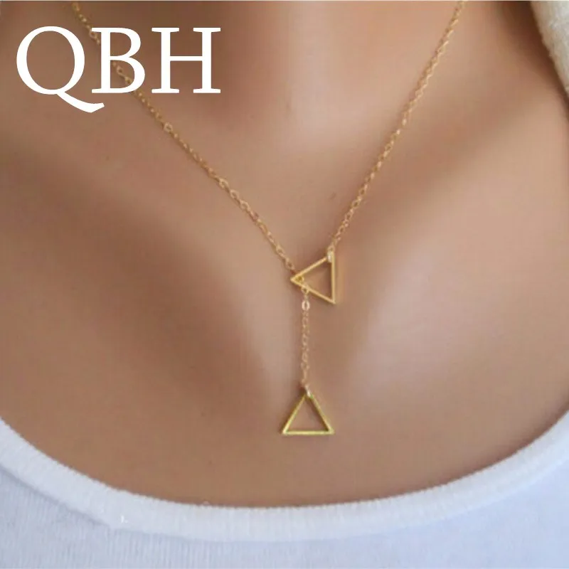 Женское Ожерелье NK667 с двойной треугольной подвеской для свадьбы|fashion necklace|necklace