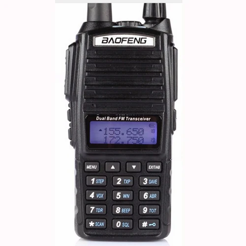 Черный Портативный двухсторонний приемопередатчик Радио Walkie Talkie 10 км CB Ham Радио любительский для Vhf Uhf двухдиапазонный UV 82 UV82 Baofeng UV-82 plus - Цвет: Черный