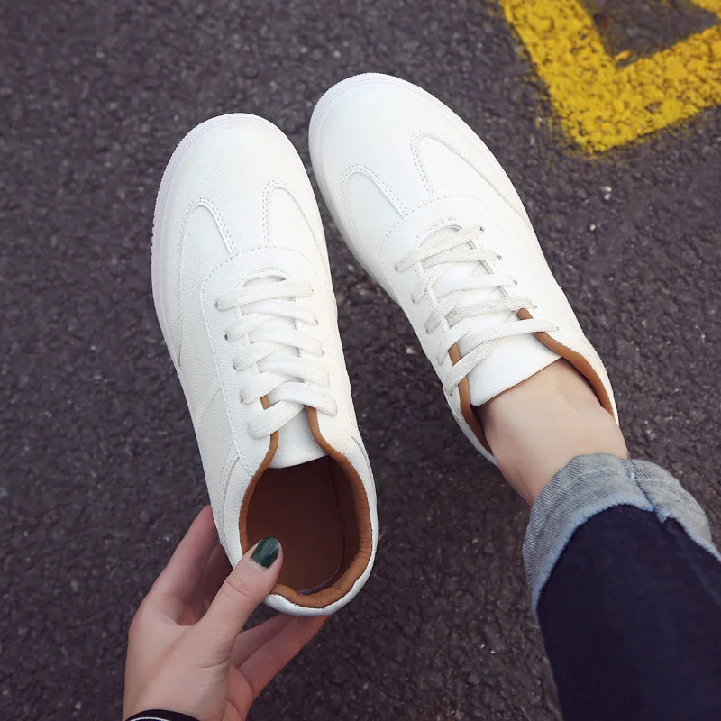 Summer White Women Running Shoes Color Lace Up PU Flats Breathable Durable Walking Sports Multiple Styles | Спорт и развлечения