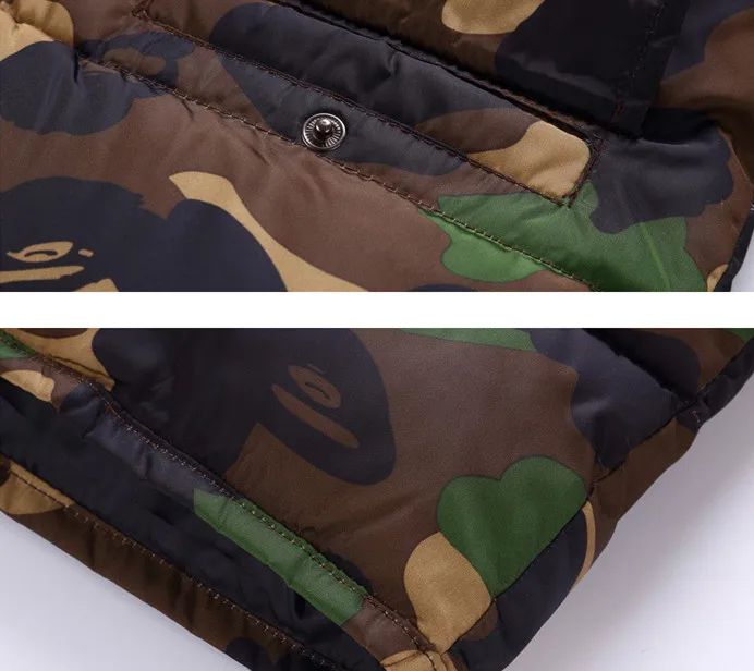 Winter boys girls jacket parka kids camo coats for teenage down coat children hoody clothes C86101A |