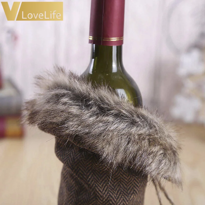 Модное мини пальто на пуговицах с ворсом крышка для бутылки вина декор
