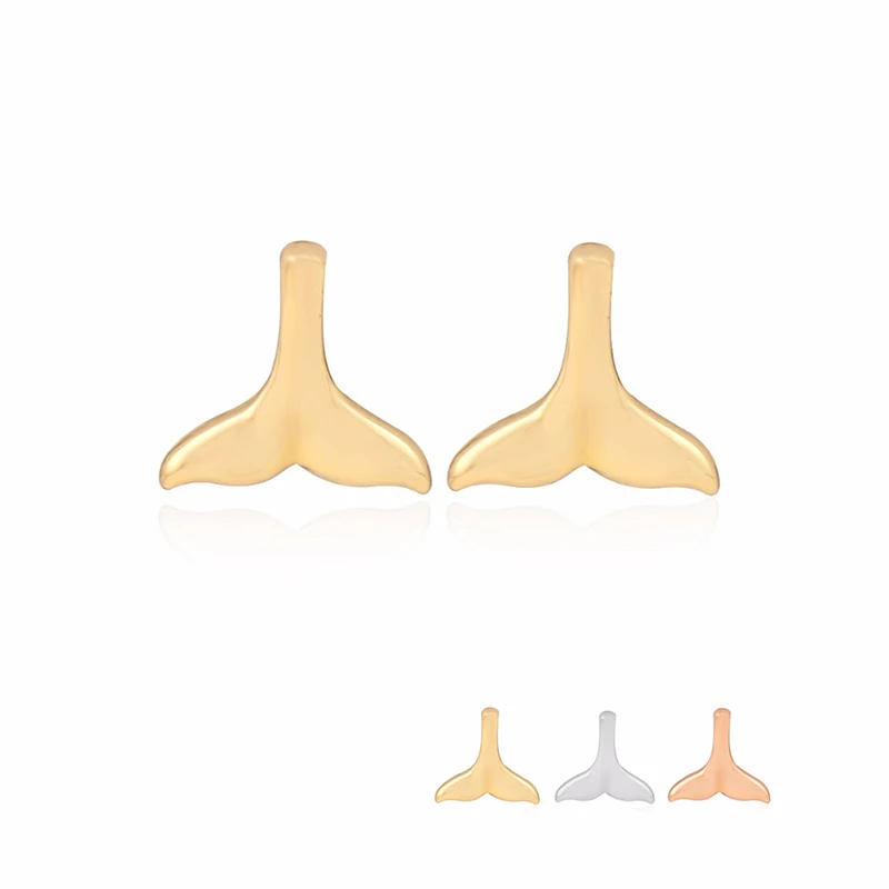 Женские медные серьги 10 парт/лот Морская горничная хвост розовые золотые