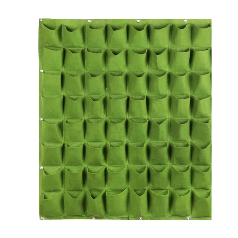 64 pockets 100x100cm Садовые мешки для выращивания, карманы, вертикальная сеялка, настенная, PE, садоводство, цветы, висячие, войлок, посадочная сумка, комнатный садовый горшок - Цвет: 64 pockets 100x100cm