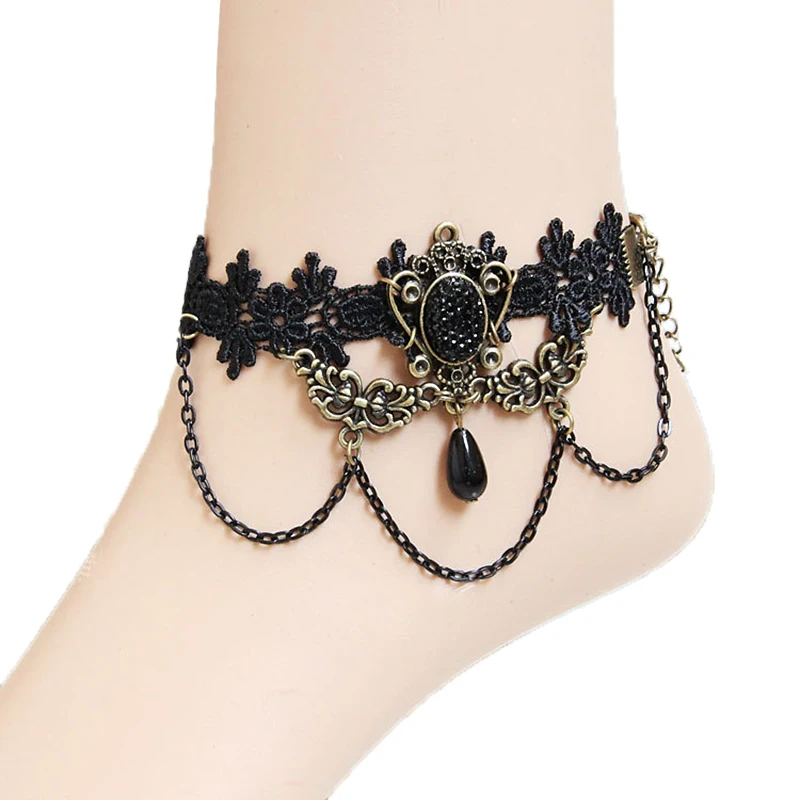 Новинка женские готические ботильоны в стиле Лолиты ручной работы украшенные