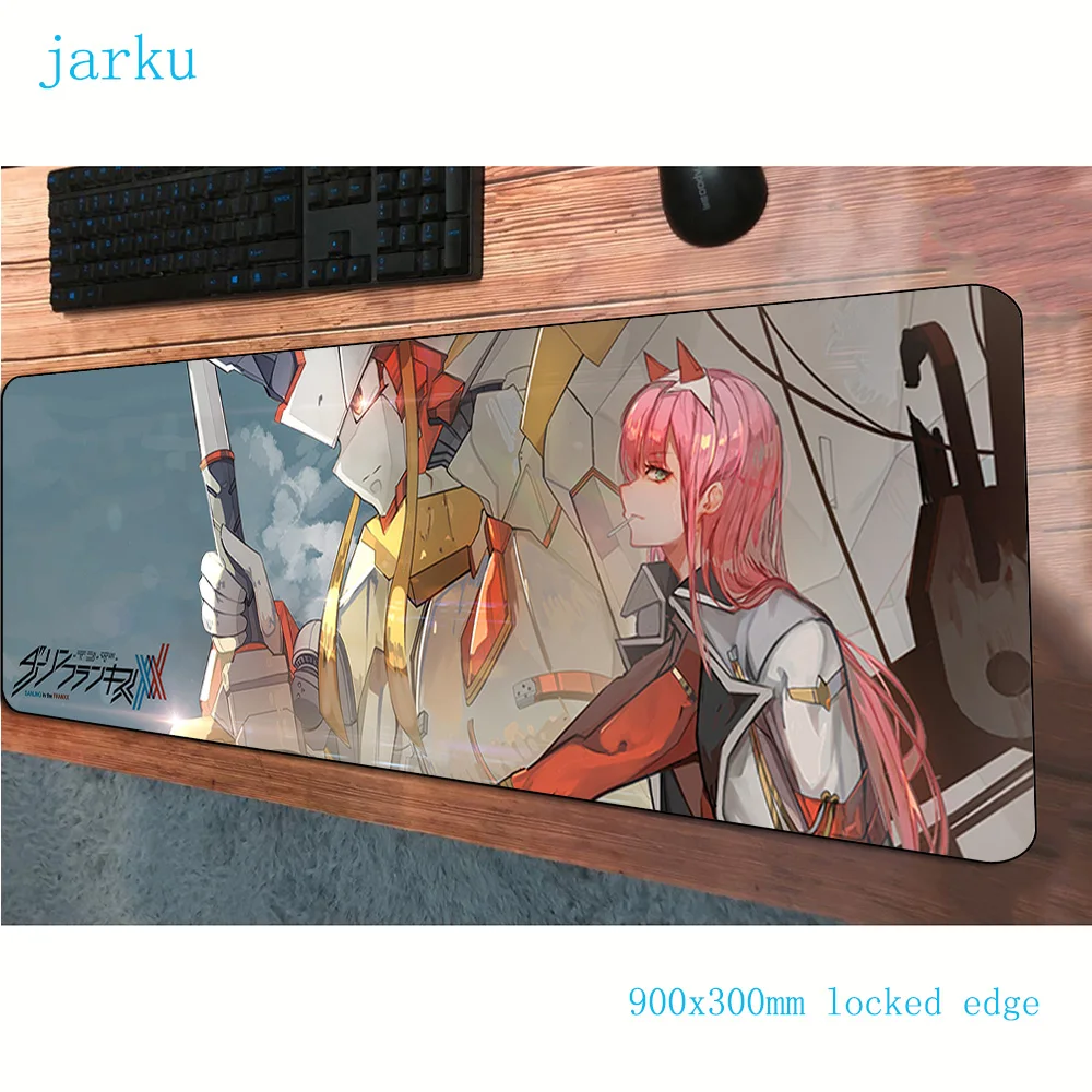 Коврик для мыши darling in the franxx высокое качество компьютерный геймер коврик 900x300x3 мм