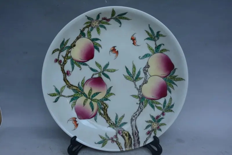 

antique qingDynasty porcelain plate,peach,pastel,hand painted crafts /collection & adornment,Free shipping