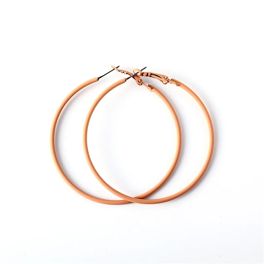 9 Colour Punk Big Size Hoop Earrings Ear Loop 50-70mm New Fashion Round Circle Earring Exaggerated Party Jewelry for Women