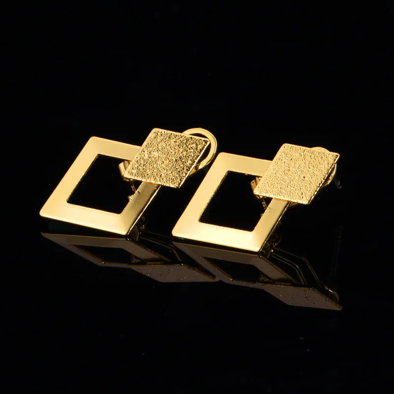 Kpop Фирменное ожерелье браслет большие винтажные красивые серьги золотого цвета