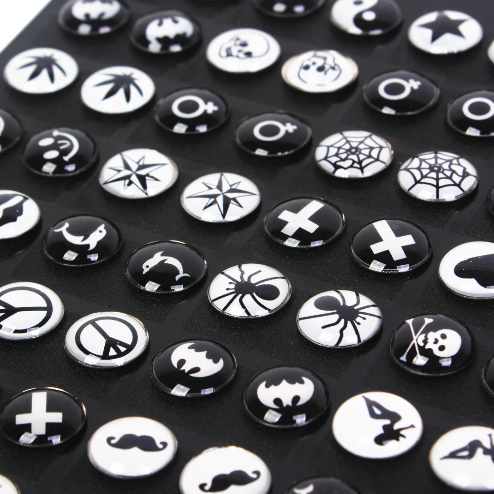 Серьги гвоздики женские круглые 8 мм 36 Пары/компл.|Серьги-гвоздики| |