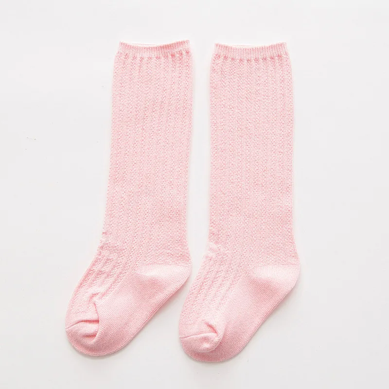 Pink 1 пара, милые детские гольфы для мальчиков и девочек весенне-осенние популярные хлопковые однотонные Повседневные Удобные зимние детские гольфы - Цвет: Pink
