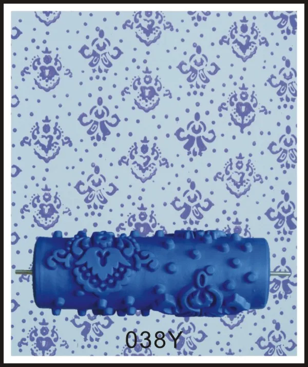 Бесплатная доставка 5 дюймовый синий резиновый настенный декоративный ролик для