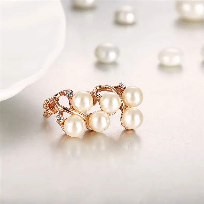 Низкая цена простой Серьги с жемчугом для женщина круглый Серьги-гвоздики