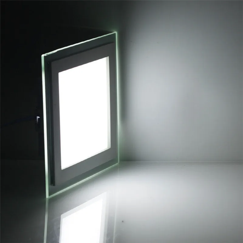 Panel Led cuadrado de cristal, baja empotrada de luz blanca Iluminación/fría para interiores, 6W/9W/12W/18W, AC85-265V, Envío Gratis