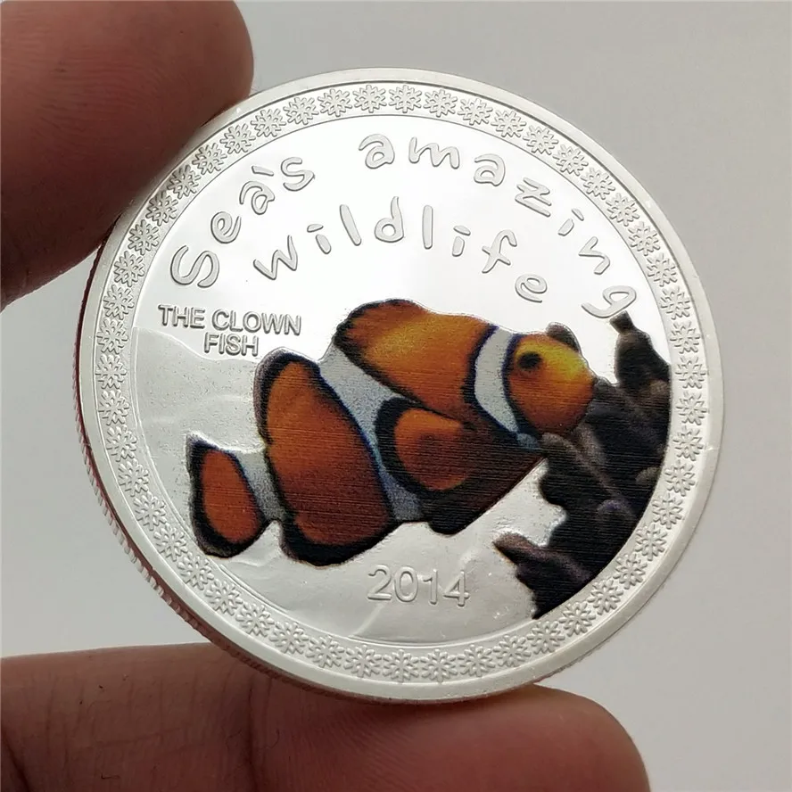 Монета Clownfish коллекционные монеты серебряные тропические клоуны с