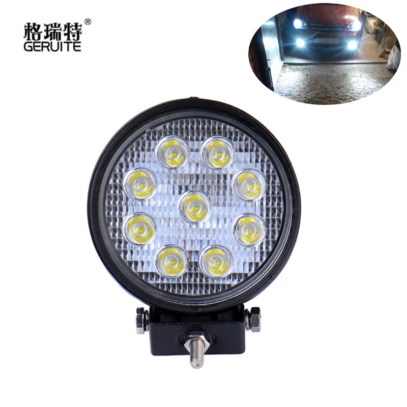 Круглая Светодиодная рабочая лампа 27 Вт для внедорожников лодок автомобилей