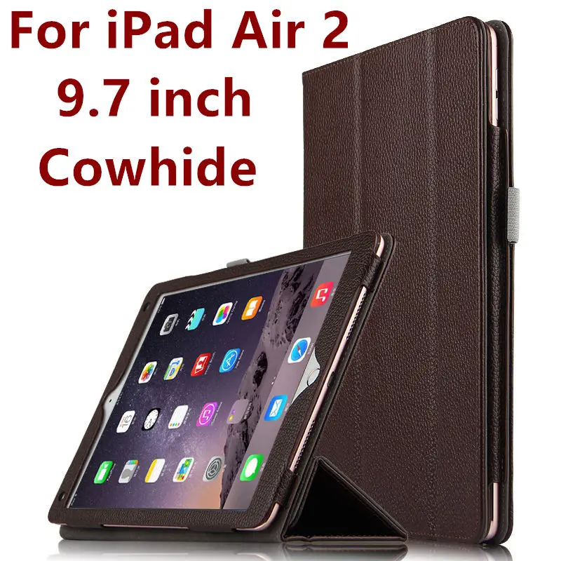 Чехол из воловьей кожи для iPad Air 2 оригинальный защитный смарт чехол кожаный