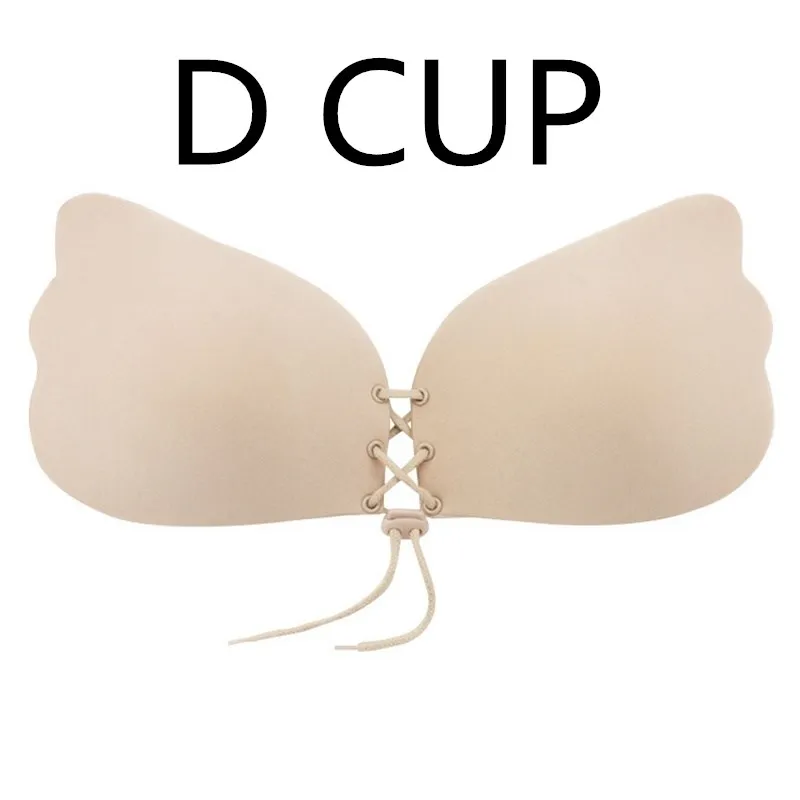 Невидимые силиконовые Bralette женские грудные липкие накладки на соски пуш-ап бюстгальтер без бретелек интимные Аксессуары Бюстгальтер с подтяжкой ленты - Цвет: Beige-D