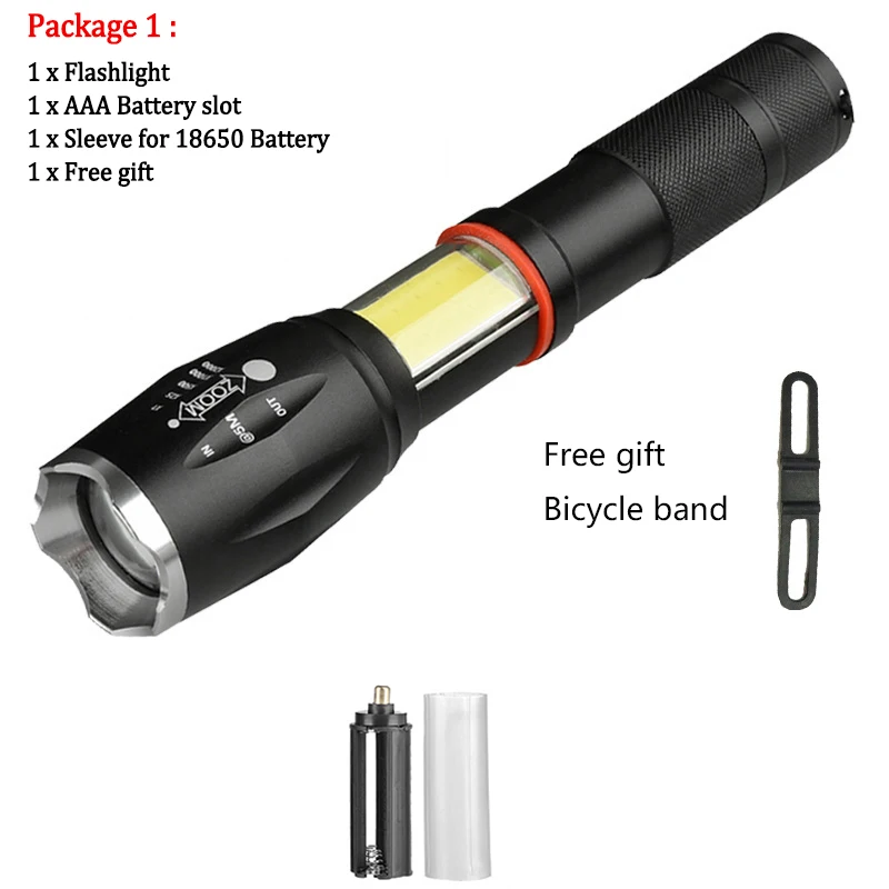 Package 1 Litwod Z40 1005A светодиодный фонарик факел 8000LM CREE XML L2 многофункциональная Скрытая COB дизайн фонарик хвост супер магнит дизайн - Испускаемый цвет: Package 1