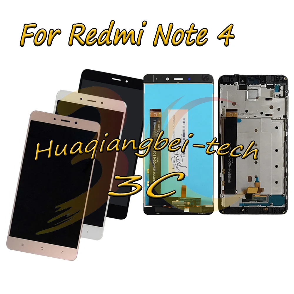 

Для Xiaomi Hongmi Note 4 / Red Rise Note 4 Полный ЖК-дисплей + дигитайзер сенсорного экрана в сборе с рамкой для Xiaomi Redmi Note 4