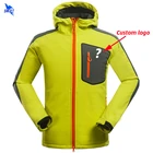 Водонепроницаемая ветрозащитная флисовая куртка с логотипом на заказ, мужская уличная куртка для кемпинга, рыбалки, пешего туризма, дышащая толстовка, одежда