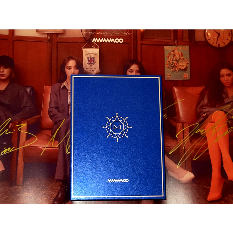 Подписанный MAMAMOO autographed 2018 мини 8 й альбом BLUE S CD K POP 122018|Открытки и приглашения| |