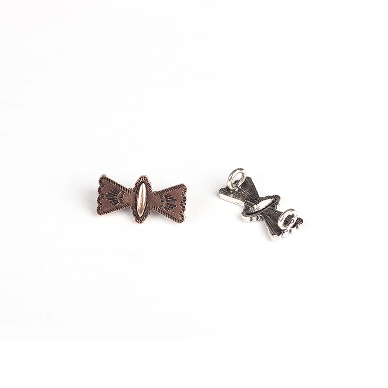 29mm 3pcs/lot Zinc Alloy Button Gold Silver Bowknot Shape Double Hole Connector Charms For DIY Jewelry Finding Accessories | Украшения и