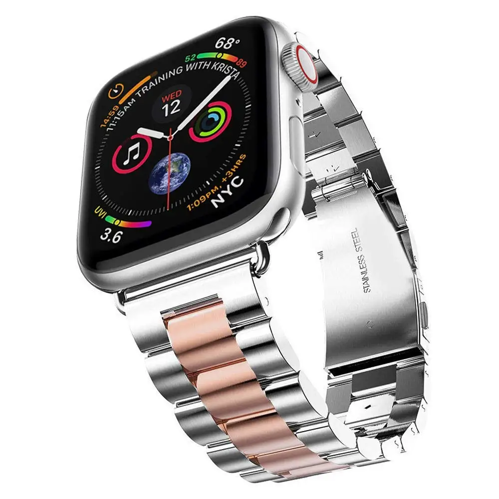 Ремешок для Apple Watch 44 мм 40 мм 38 мм 42 мм браслет из нержавеющей стали Apple watch 4 correa iWatch Series 4 3 2 1 Аксессуары