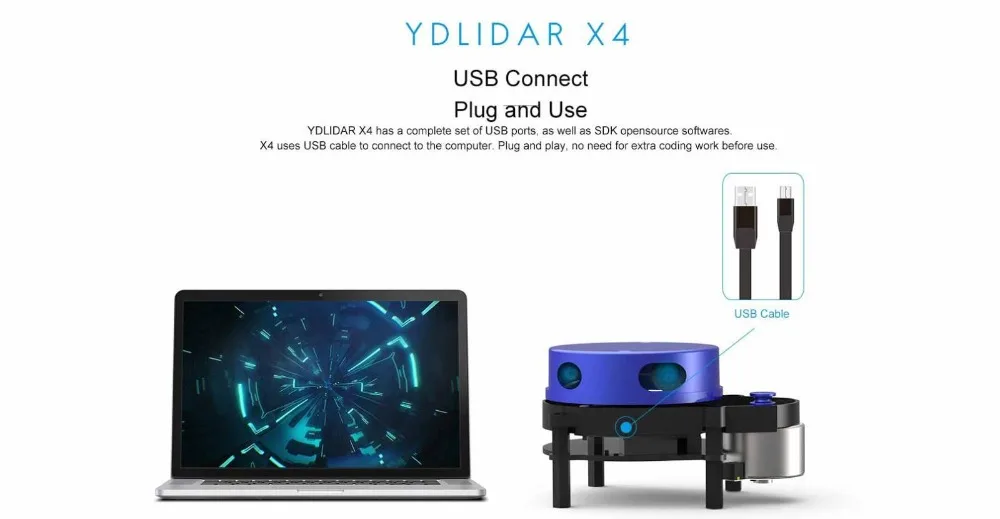 YDLIDAR X4 LIDAR Лазерный Радар сканер начиная модуль датчика 10 метров 5 кГц Диапазон частоты EAI YDLIDAR-X4 для ROS