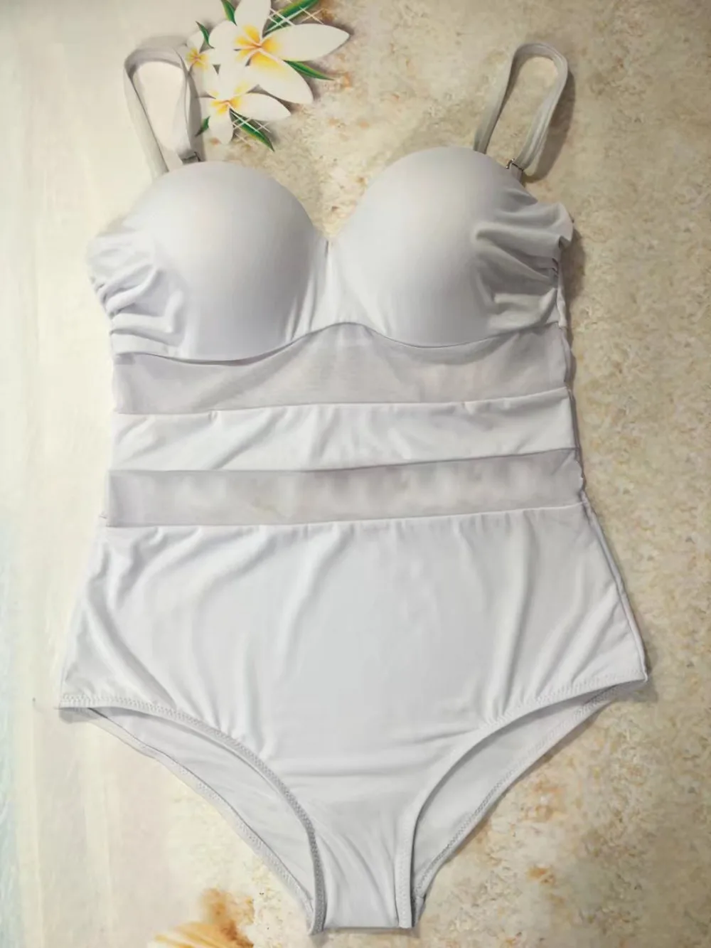 Для женщин купальник с большой Размеры одноцветное Провода Бесплатные одним Pieces