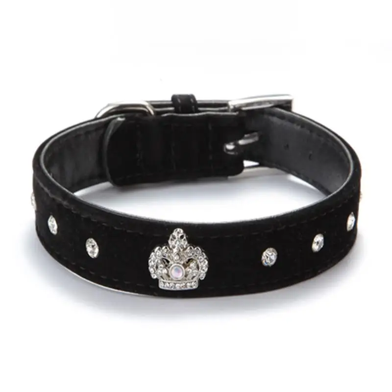 Стразы Корона ошейник мягкий бархат Материал Регулируемый necklacepet кота собаки