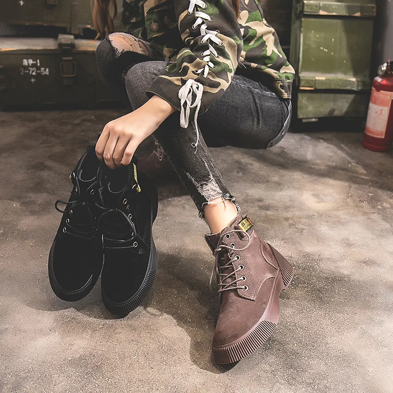 Jookrrix обувь Для женщин модный бренд леди chaussure осень для дышащая botas mujer Черный