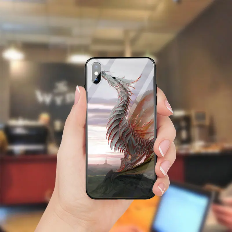 Дракон художественное изображение закаленное стекло PC тпу телефонные чехлы для