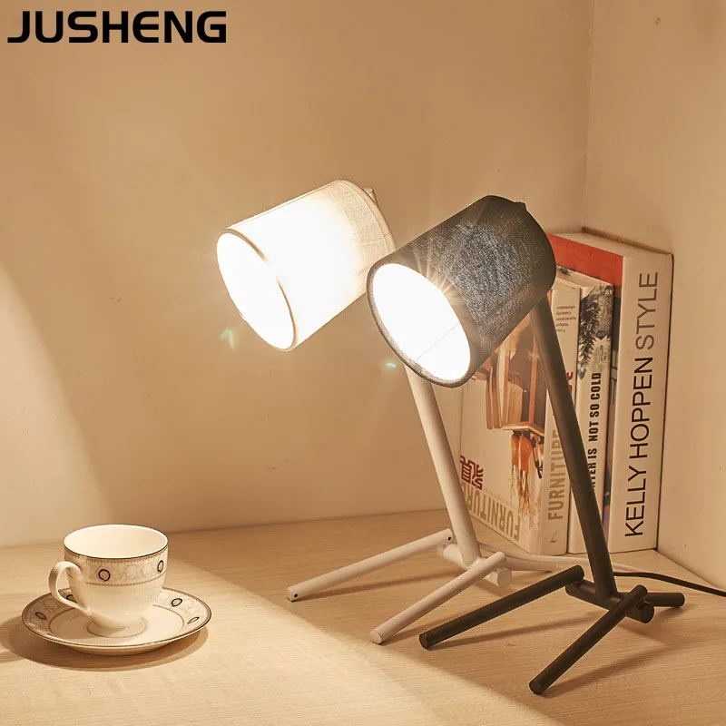 JUSHENG Nordic Mini Table Lamp Modern Style Restaurant Decoration Bedroom Art Decor Desk lamp Lighting Fixtures indoor | Лампы и
