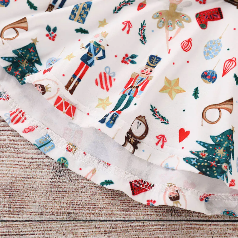 Зимняя одежда для маленьких девочек платье с длинными рукавами и принтом в виде