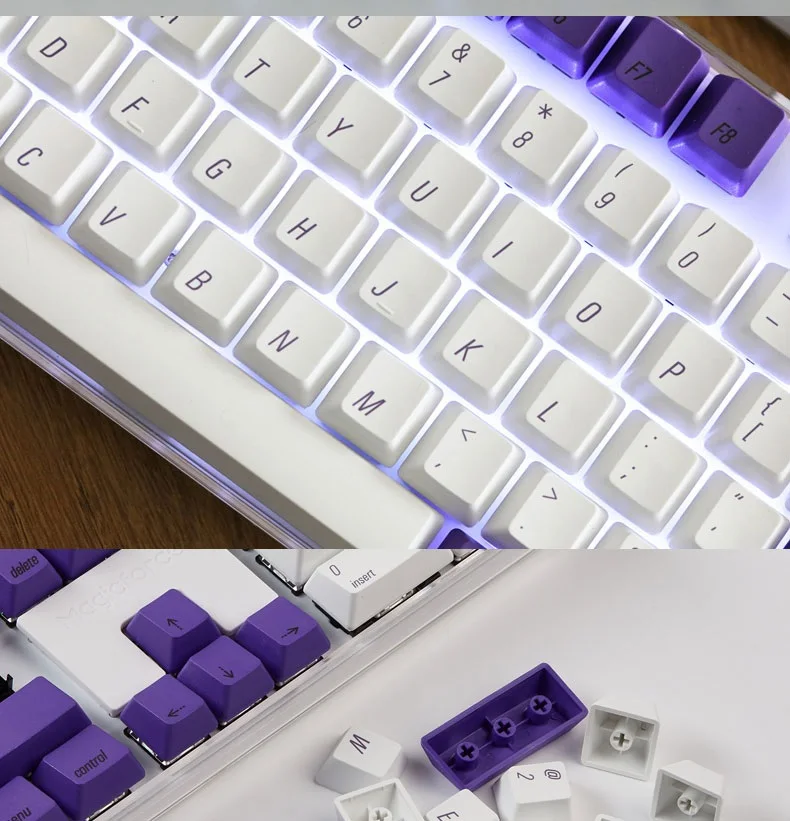 MAGICFORCE PBT Two-Color Moulding 108 Key Mechanical Keyboard Keycaps For Mechanical Keyboard Cute Mixed Color PBT Keycaps